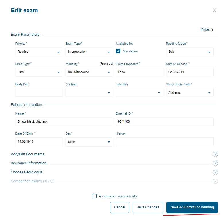 Fill the form
