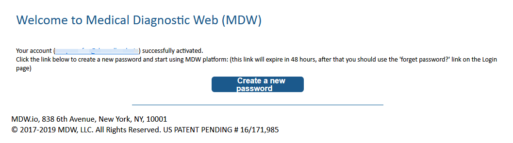 The link to set password