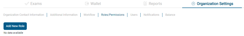 Role settings are located on the Organization Settings tab, the Roles / Premissions subtab. To create a role, click the Add New Role button