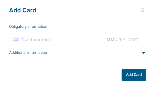 Fill the form and click Add Card